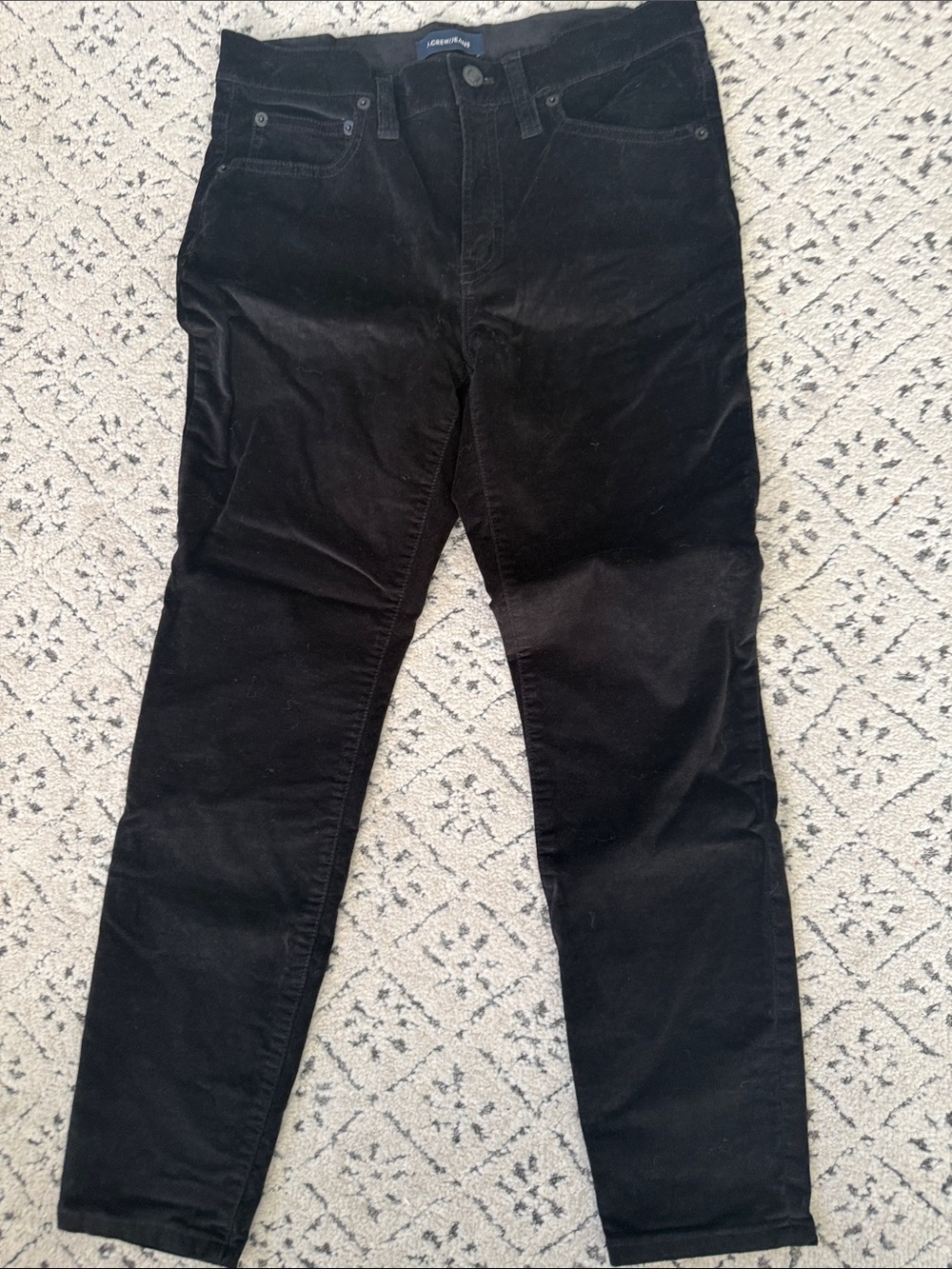 Black velvet like skinny pants